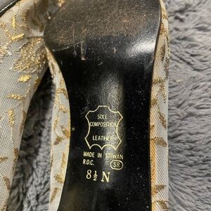 Luxurious Gold and Cream Women's Heels